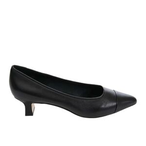 New! Vaneli Tami Narrow Black Nappa Leather Pumps Pointed Kitten Heels 11N